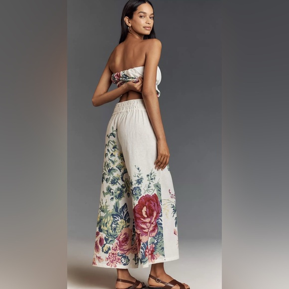 Anthropologie Somerset Strapless Blouse and Somerset PullOn Pants Linen Edition - Picture 5 of 11